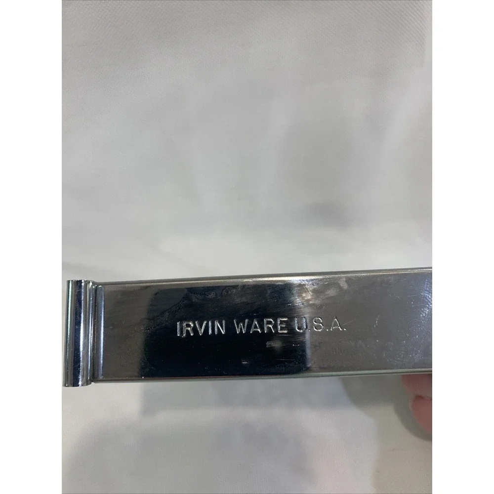Vintage Irvin Ware USA Retro Silver Chrome Filigree Napkin‎ Letter  Holder